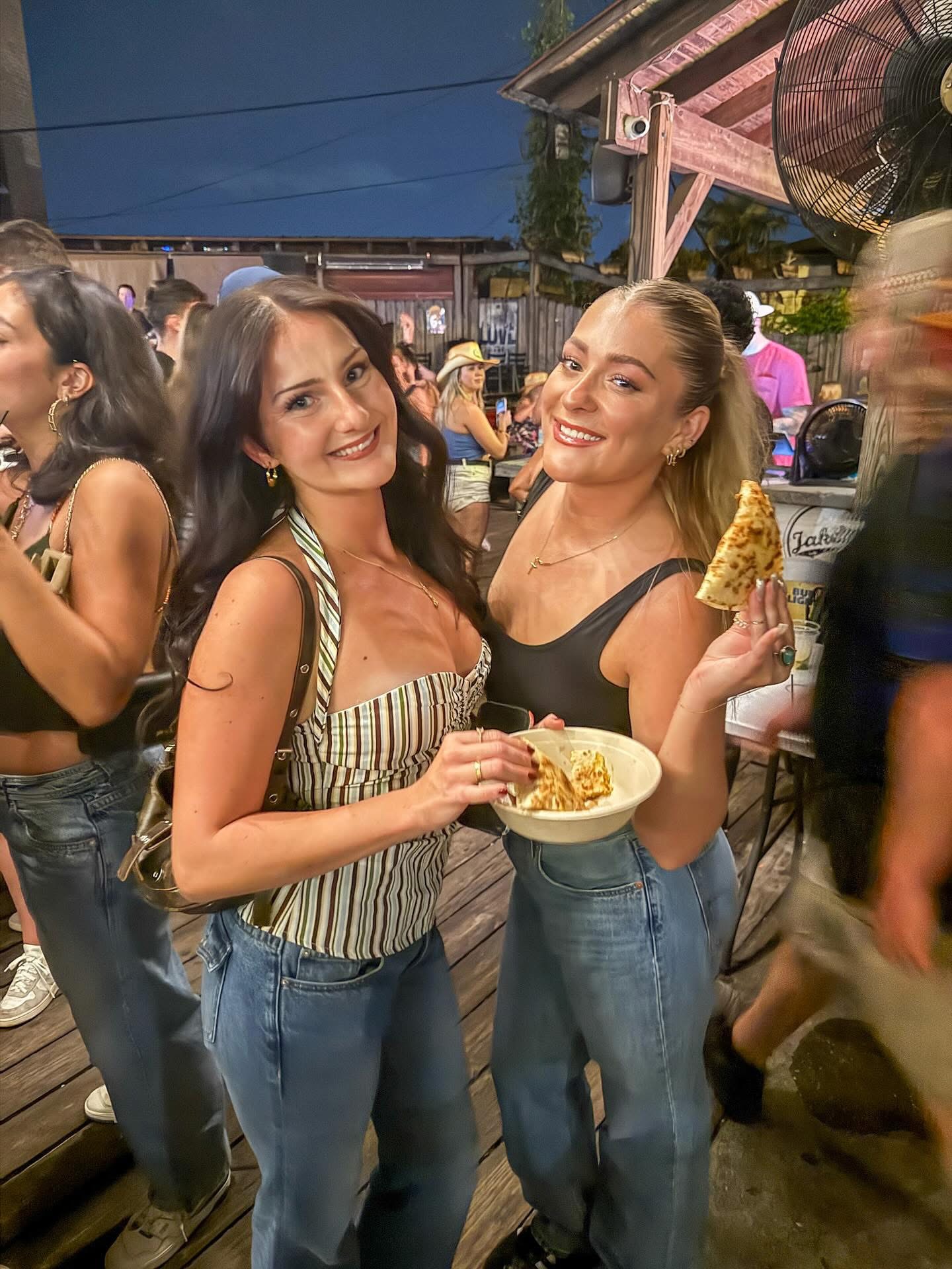 Guests enjoying food late at night at Jake's in Five Points Columbia South Carolina