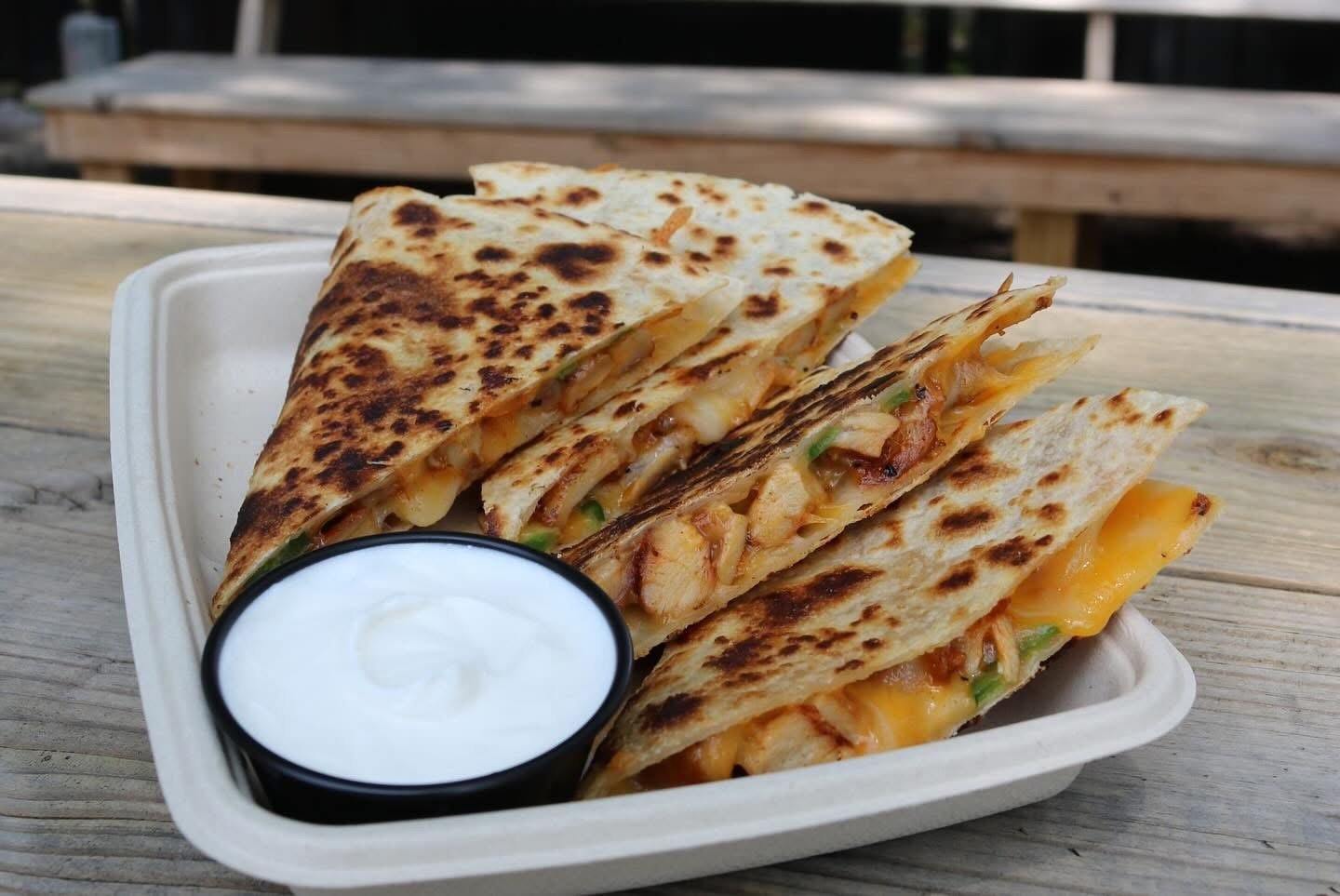 Chicken quesadilla served at Jake's in Five Points Columbia South Carolina